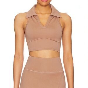 WELLBEING + BEINGWELL MoveWell Workout Cropped Tank in Fresco Brown Athleisure